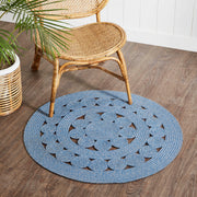Celeste Blended Blue Indoor/Outdoor Rug 3ft Round (2PC Bundle)