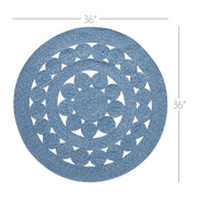 Celeste Blended Blue Indoor/Outdoor Rug 3ft Round (2PC Bundle)