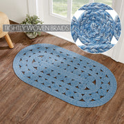 Celeste Blended Blue Indoor/Outdoor Rug Oval 27x48 (2PC Bundle)