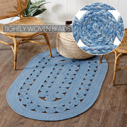 Celeste Blended Blue Indoor/Outdoor Rug Oval 36x60 (2PC Bundle)