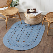 Celeste Blended Blue Indoor/Outdoor Rug Oval 36x60 (2PC Bundle)