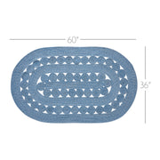 Celeste Blended Blue Indoor/Outdoor Rug Oval 36x60 (2PC Bundle)