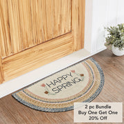 Kaila Happy Spring Jute Rug Half Circle 19.5x36 (2PC Bundle)