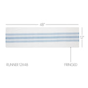 Antique White Stripe Blue Indoor/Outdoor Runner 12x48 (2PC Bundle)