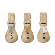 Spring In Bloom Scarfed Primitive Bunny Pillow 6x2.5 Set of 3 (6PC Bundle)