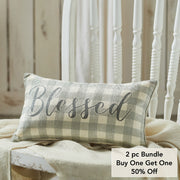 Celebrate Grace Blessed Pillow 7x13 (2PC Bundle)