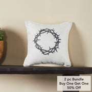 Risen Crown of Thorns Pillow 6x6 (2PC Bundle)