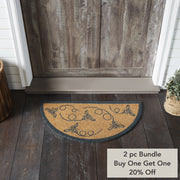 Buzzy Bees Coir Rug Half Circle 16.5x33 (2PC Bundle)