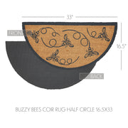 Buzzy Bees Coir Rug Half Circle 16.5x33 (2PC Bundle)