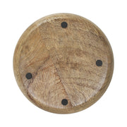 Bunny Hop Decorative Wooden Plate with White Bunny Motif - Rustic Farmhouse Spring Accent - 8.5 Diameter (2PC Bundle)