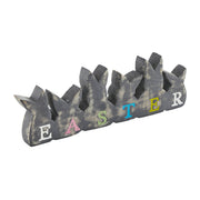 Bunny Hop Wooden Easter Sign w/ 6 Bunny Silhouettes 4x11.5x1 (2PC Bundle)