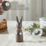 Spring In Bloom Wooden Cone Bunny - Folk Art Style Easter Tabletop Accent - Painted Finish - 6.5 Tall (2PC Bundle)