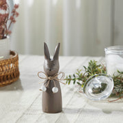 Spring In Bloom Wooden Cone Bunny - Folk Art Style Easter Tabletop Accent - Painted Finish - 6.5 Tall (2PC Bundle)