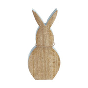 Spring In Bloom Wooden Enamel Edge Bunny w/ Natural Beads 10.75x5x1.5 (2PC Bundle)