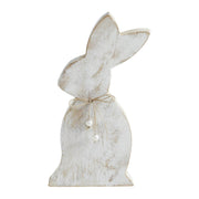 Spring In Bloom Wooden Upright Bunny Silhouette with Twine Bow - Freestanding Rustic Easter Decor - 13.75x4.25x1.5 (2PC Bundle)
