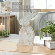 Spring In Bloom Wooden Upright Bunny Silhouette with Twine Bow - Freestanding Rustic Easter Decor - 13.75x4.25x1.5 (2PC Bundle)