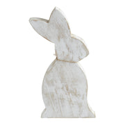 Spring In Bloom Wooden Upright Bunny Silhouette with Twine Bow - Freestanding Rustic Easter Decor - 13.75x4.25x1.5 (2PC Bundle)