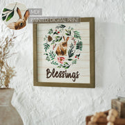 Bunny Hop Blessings Bunny & WreathWall Sign 12x12x0.5 (2PC Bundle)
