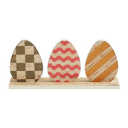 Bunny Hop3 Painted Eggs w/ Base 5.5x12x2.25 (2PC Bundle)