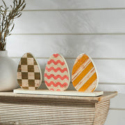 Bunny Hop3 Painted Eggs w/ Base 5.5x12x2.25 (2PC Bundle)