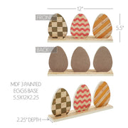 Bunny Hop3 Painted Eggs w/ Base 5.5x12x2.25 (2PC Bundle)