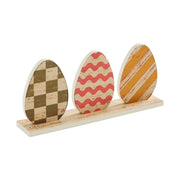 Bunny Hop3 Painted Eggs w/ Base 5.5x12x2.25 (2PC Bundle)