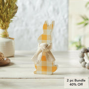 Bunny HopAll Ears Honey Check Bunny In Burlap Scarf 8x3.5x1 (2PC Bundle)