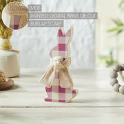 Bunny HopAll Ears Lavender Check Bunny In Burlap Scarf 8x3.5x1 (2PC Bundle)