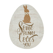 Bunny Hop Some Bunny Loves You EggWall Sign 12x9x0.5 (2PC Bundle)