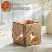 Bunny Hop Wooden Bunny Cutout Box w/ Twine 4.75x5x5 (2PC Bundle)