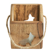 Bunny Hop Wooden Bunny Cutout Box w/ Twine 4x4x4 (2PC Bundle)