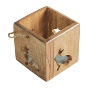 Bunny Hop Wooden Bunny Cutout Box w/ Twine 4x4x4 (2PC Bundle)