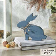Bunny Hop Wooden Enamel Bunny w/ Natural Beads 9x9.5x1.5 (2PC Bundle)