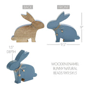 Bunny Hop Wooden Enamel Bunny w/ Natural Beads 9x9.5x1.5 (2PC Bundle)