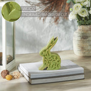 Bunny Hop Wooden Sitting Bunny In Green 6.75x5x1.5 (2PC Bundle)