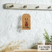Spring In Bloom Bunny In VestTag Ornament w/ Twine 7x3.75x0.5 (2PC Bundle)