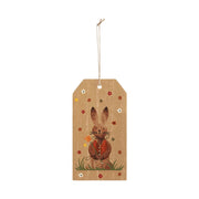 Spring In Bloom Bunny In VestTag Ornament w/ Twine 7x3.75x0.5 (2PC Bundle)