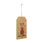 Spring In Bloom Bunny In VestTag Ornament w/ Twine 7x3.75x0.5 (2PC Bundle)