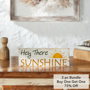 Spring In Bloom Hey There SunshineWall Sign 4x11x0.75 (2PC Bundle)