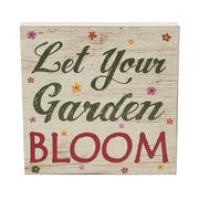 Spring In Bloom Let Your Garden BloomBlock Sign 8x8x1 (2PC Bundle)