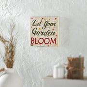 Spring In Bloom Let Your Garden BloomBlock Sign 8x8x1 (2PC Bundle)
