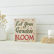 Spring In Bloom Let Your Garden BloomBlock Sign 8x8x1 (2PC Bundle)