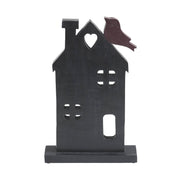 Spring In Bloom Wooden Prim House w/ Bird On Roof 14x9x2 (2PC Bundle)