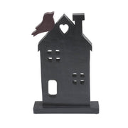 Spring In Bloom Wooden Prim House w/ Bird On Roof 14x9x2 (2PC Bundle)