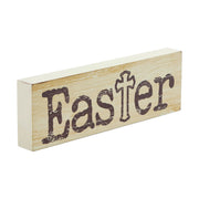 Celebrate Grace Easter w/ Cross Antique WhiteWall Sign 3x9x1 (2PC Bundle)