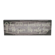Celebrate Grace For God So Loved The World Distressed GreyWall Sign 5x15x1 (2PC Bundle)