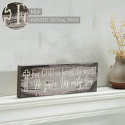 Celebrate Grace For God So Loved The World Distressed GreyWall Sign 5x15x1 (2PC Bundle)