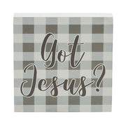 Celebrate Grace Got Jesus Grey CheckBlock Sign 6x6x1 (2PC Bundle)