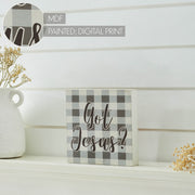 Celebrate Grace Got Jesus Grey CheckBlock Sign 6x6x1 (2PC Bundle)