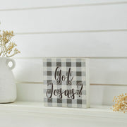 Celebrate Grace Got Jesus Grey CheckBlock Sign 6x6x1 (2PC Bundle)